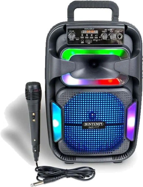 Bontempi - Speaker Bluetooth Wireless Tech 120W con Microfono e Luci RGB